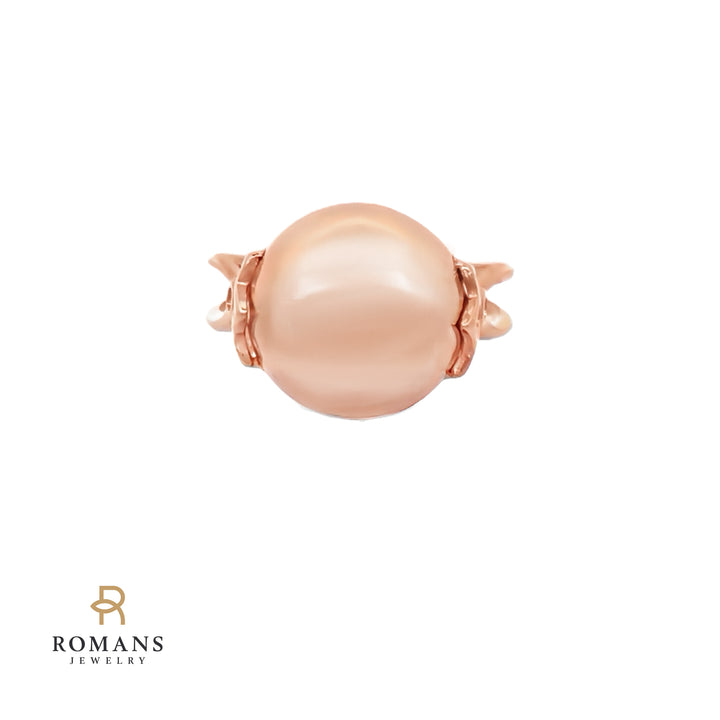 Contemporary Hollow Ball Ring 14K Rose Gold