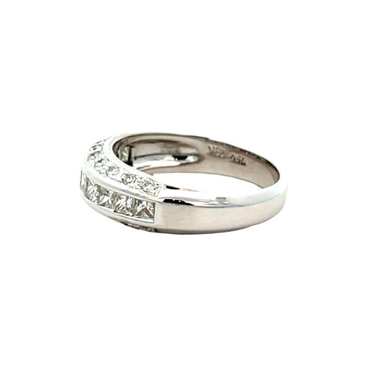 Diamond Channel Set Band 18K White Gold .68CTW