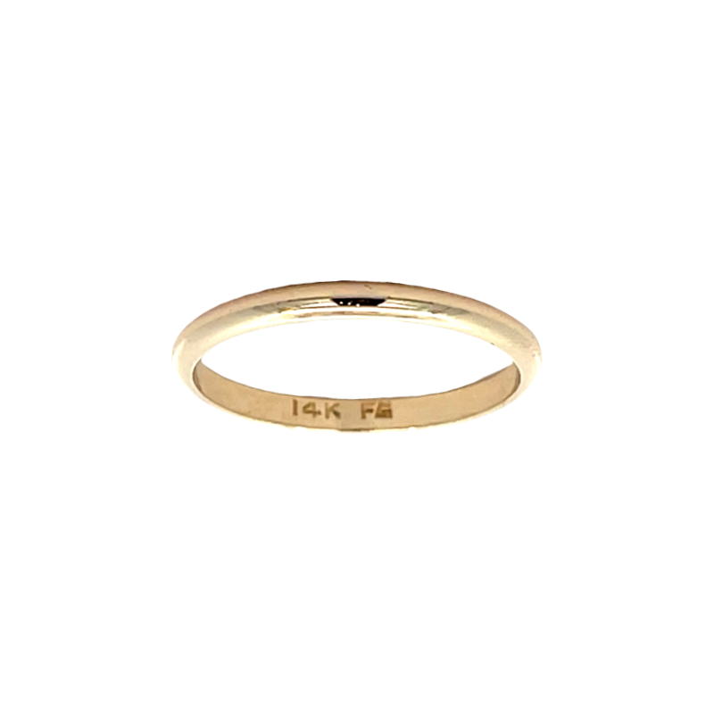 Classic Plain Wedding Band 14K Yellow Gold 2MM