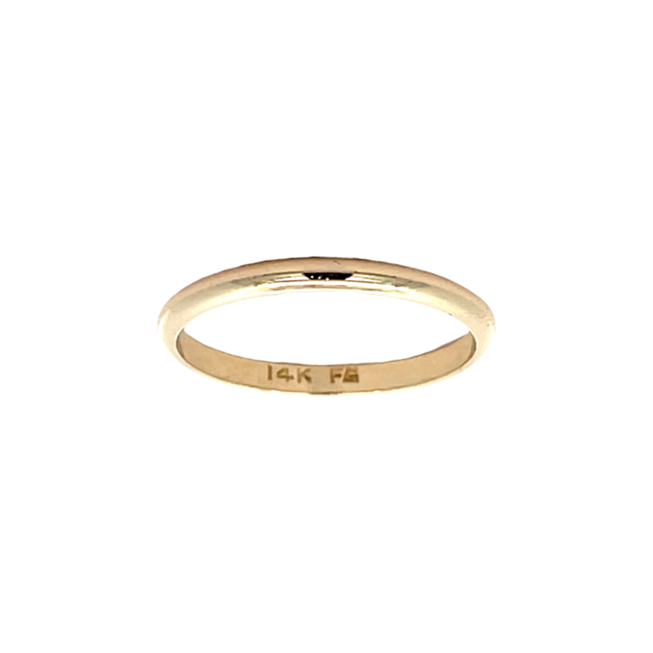 Classic Plain Wedding Band 14K Yellow Gold 2MM