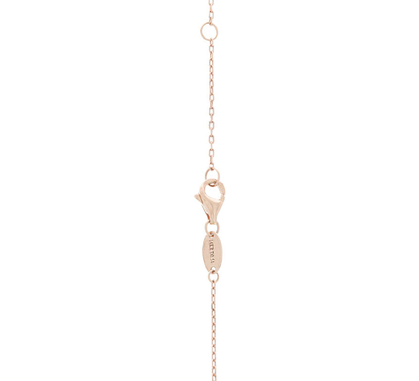 Bar Diamond Pendant Necklace 14K Rose Gold .54CT