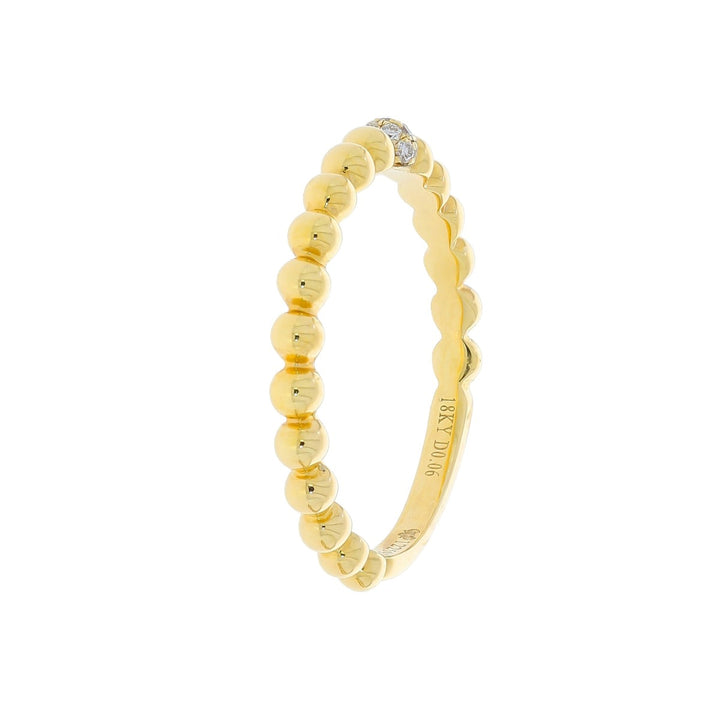 Bead Diamond Band 18K Yellow Gold .06CTW
