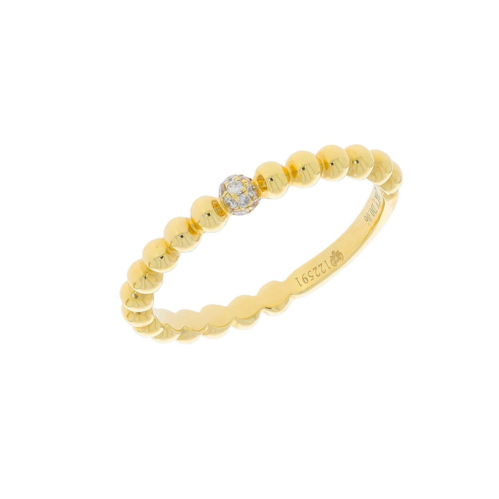 Bead Diamond Band 18K Yellow Gold .06CTW
