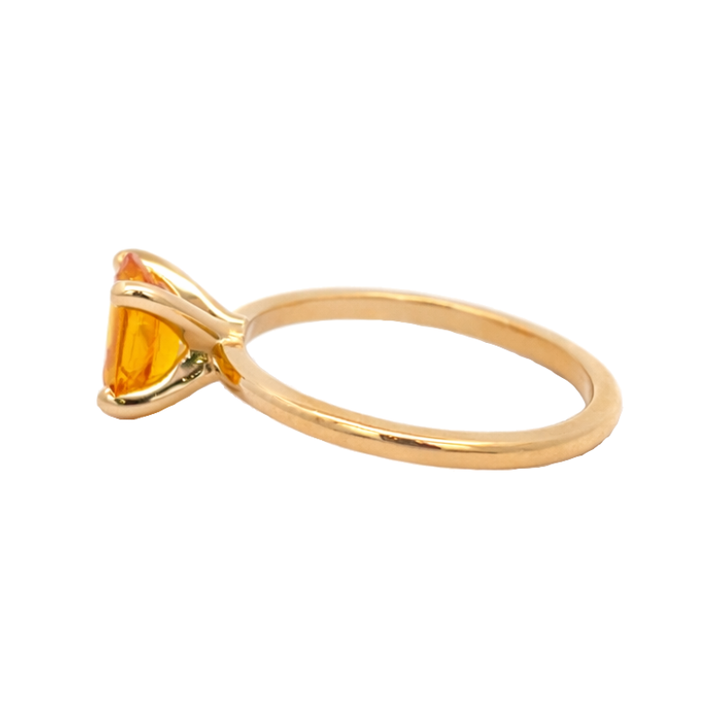 Oval Orange Sapphire Solitaire 14K Yellow Gold 1.51CT