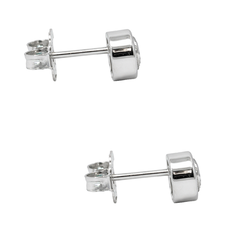 Bezel Round Diamond Natural Studs