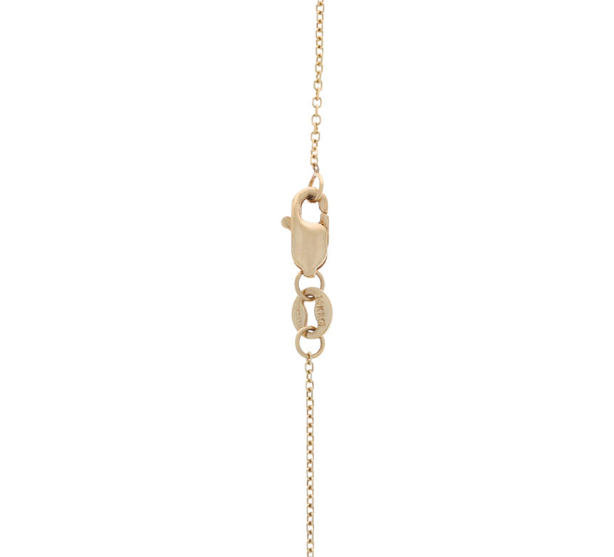 Blue Sapphire Floating Diamond Halo Necklace 14K Yellow Gold