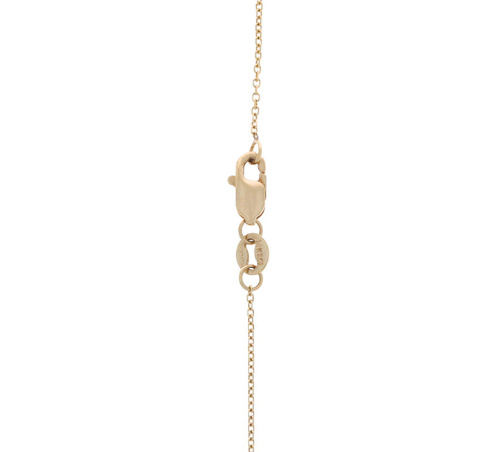 Blue Sapphire Floating Diamond Halo Necklace 14K Yellow Gold
