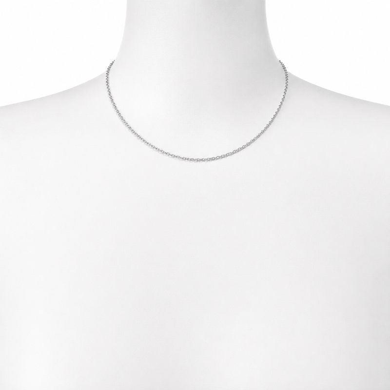 Solid Diamond Cut Cable Chain 1MM Minimal Classic Design