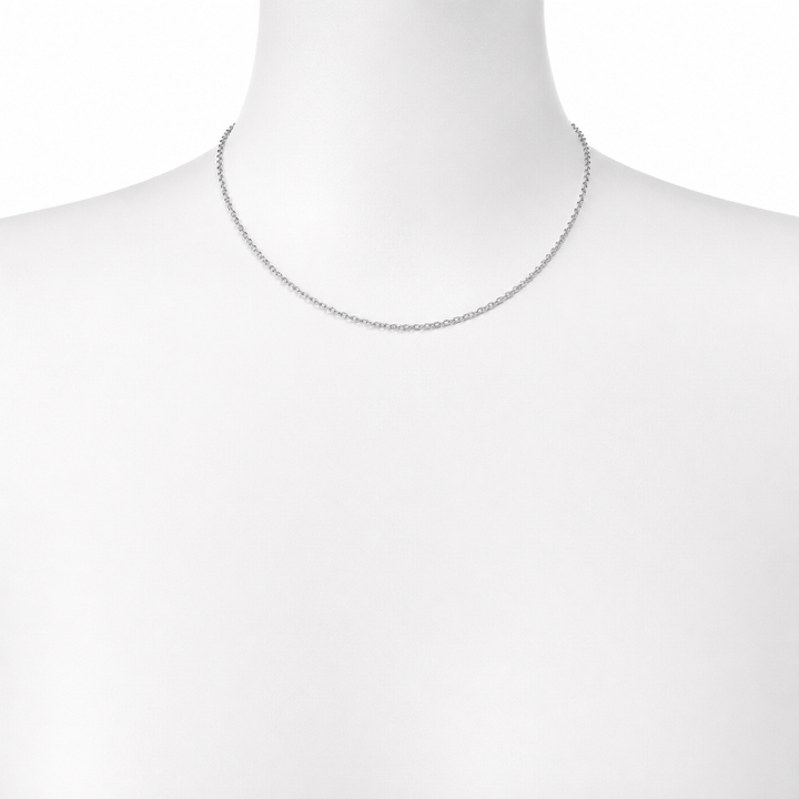 Solid Diamond Cut Cable Chain 1MM Minimal Classic Design