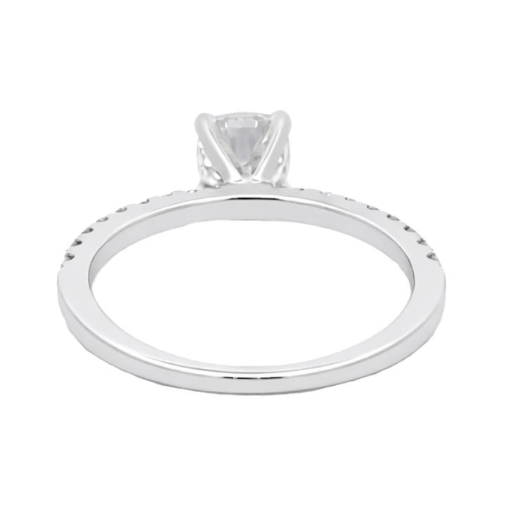 Cushion Diamond Engagement Ring 14K White Gold .95CT