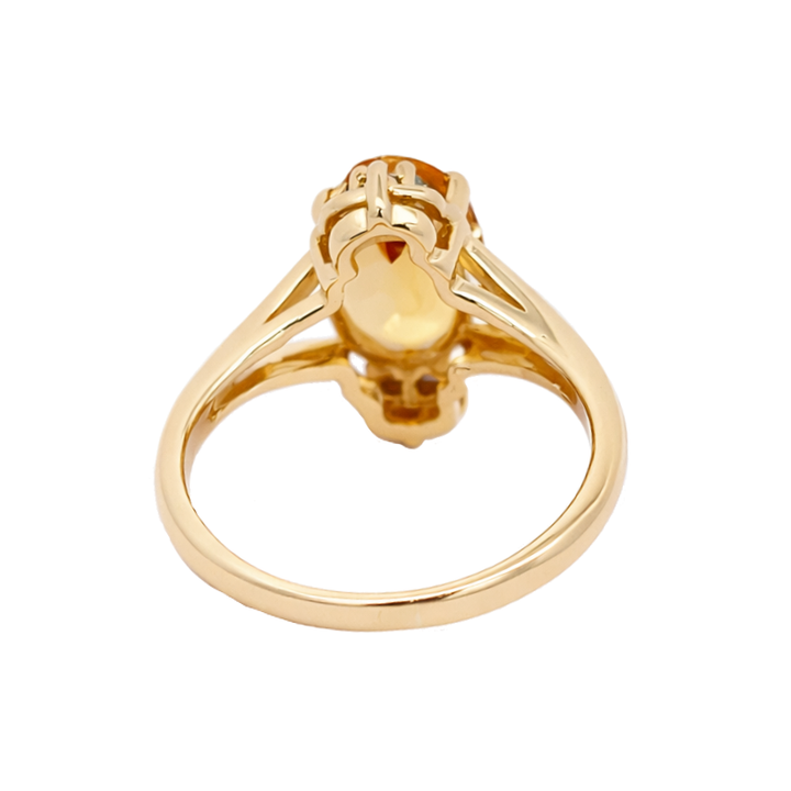 Citrine & Diamond Ring 14K Yellow Gold 3.52CT