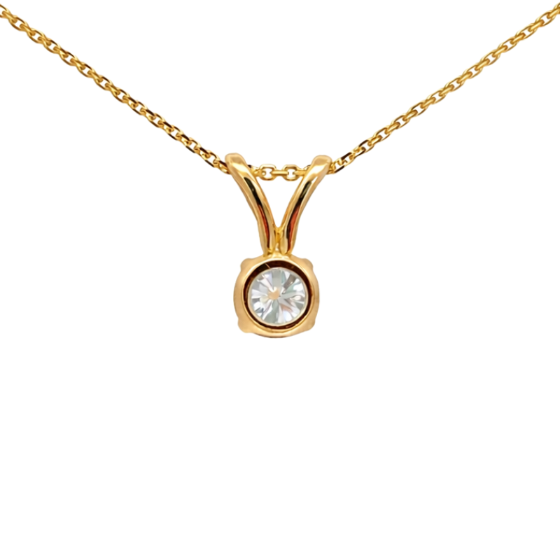 Diamond Solitaire Pendant 14K Yellow Gold .23CT