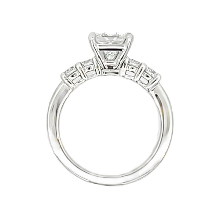 Princess Cut Engagement Ring 18K White Gold 1.59CT