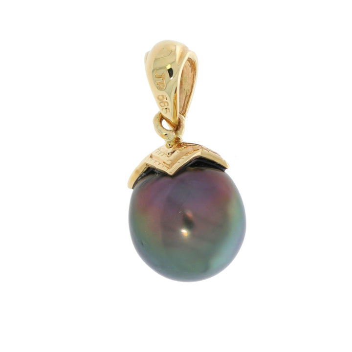 Tahitian Pearl Pendant 14K Yellow Gold