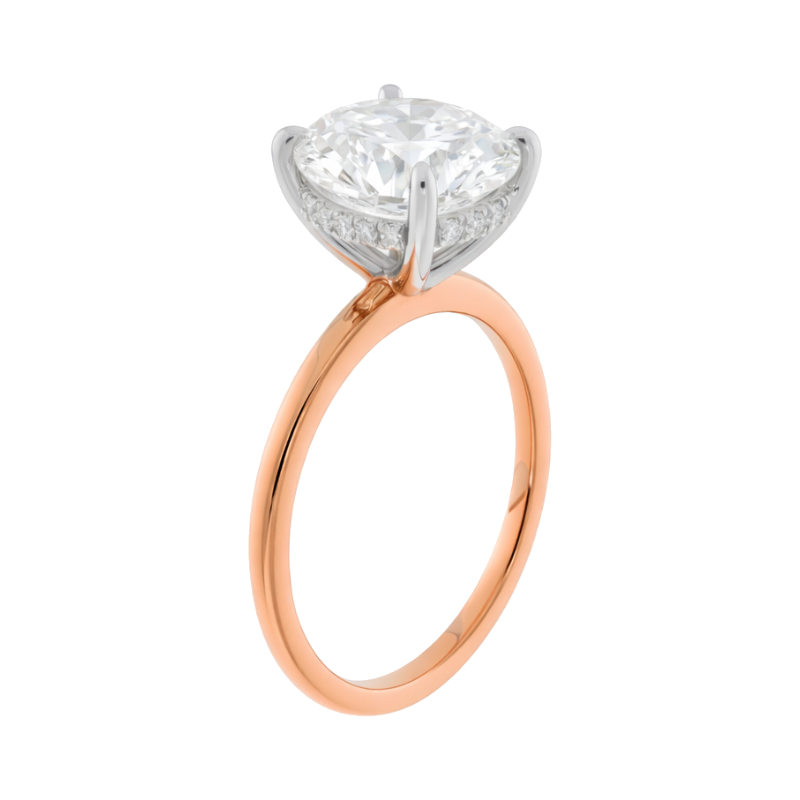 Covenant Hidden Halo Oval Engagement Ring 14K Two Tone