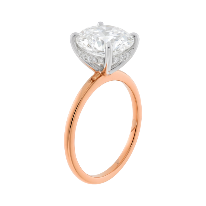 Covenant Hidden Halo Oval Engagement Ring 14K Two Tone