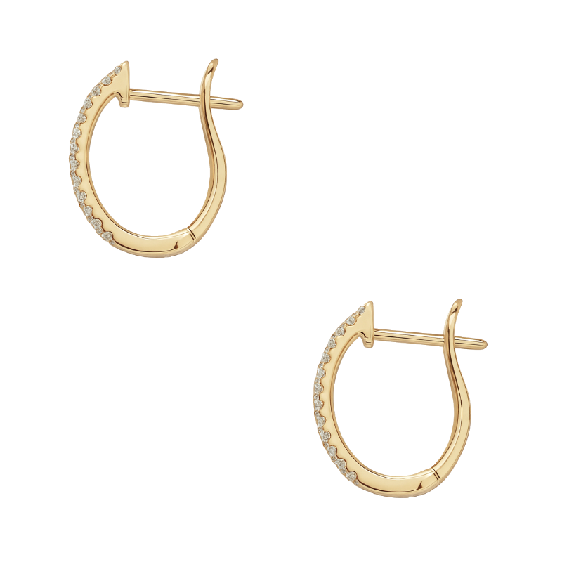 Everyday Diamond Small Hoops 14K Yellow Gold .15CTW