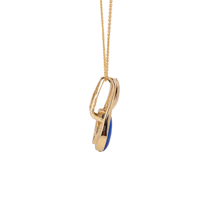 Black Opal Doublet & Diamonds 14K Yellow Gold