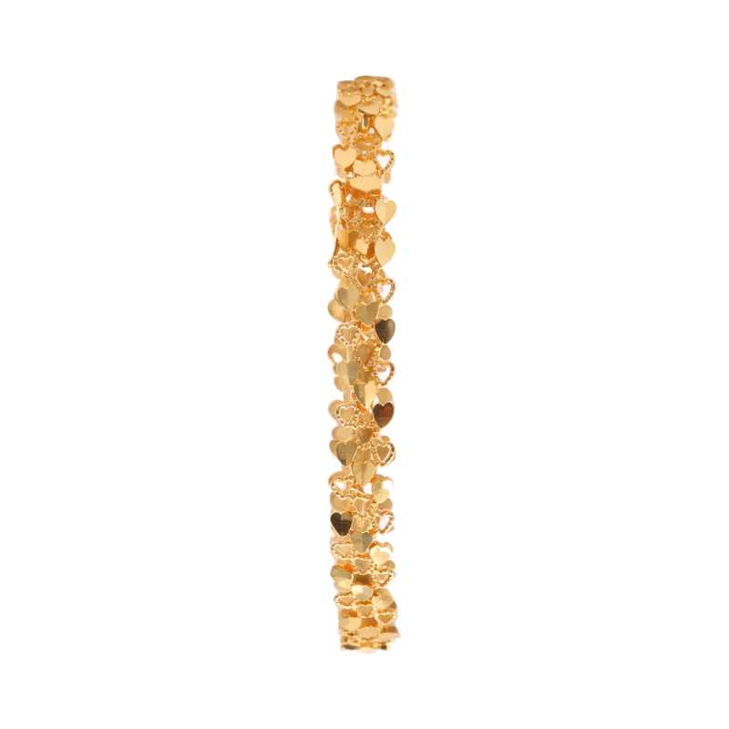 Heart Cluster Tennis Bracelet 14K Yellow Gold