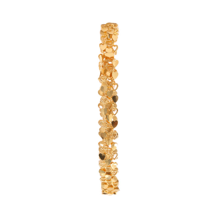 Heart Cluster Tennis Bracelet 14K Yellow Gold
