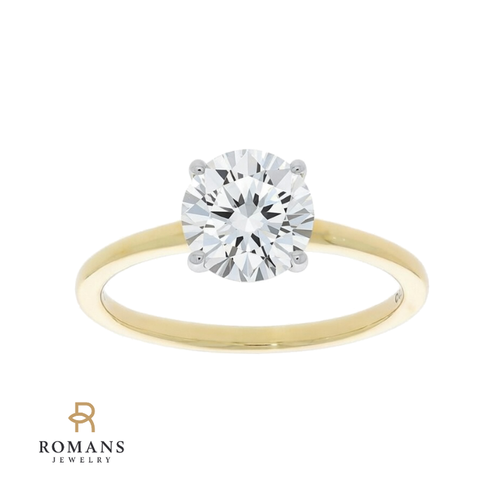 Covenant Hidden Halo Oval Engagement Ring 14K Two Tone