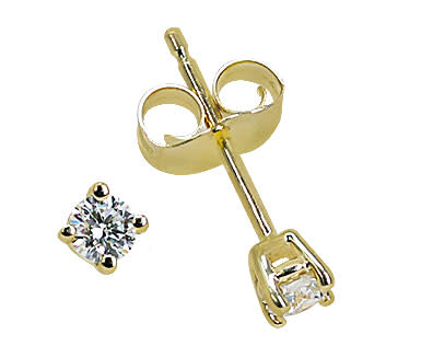 Diamond Stud Earrings 14K Yellow Gold .15CTW