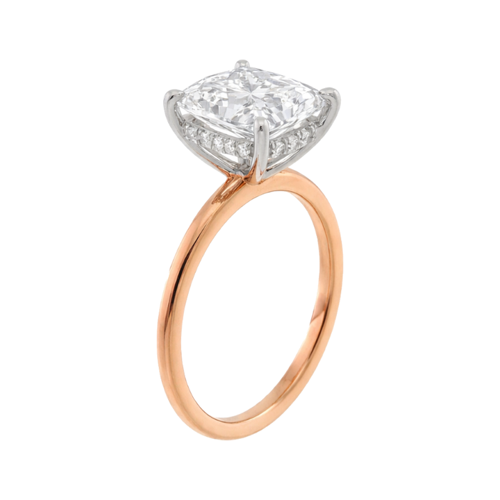 Covenant Hidden Halo Oval Engagement Ring 14K Two Tone