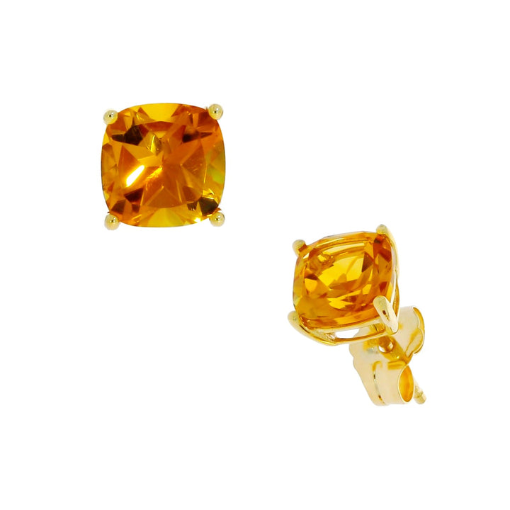 Citrine Stud Earrings 14K Yellow Gold 2.36CTW