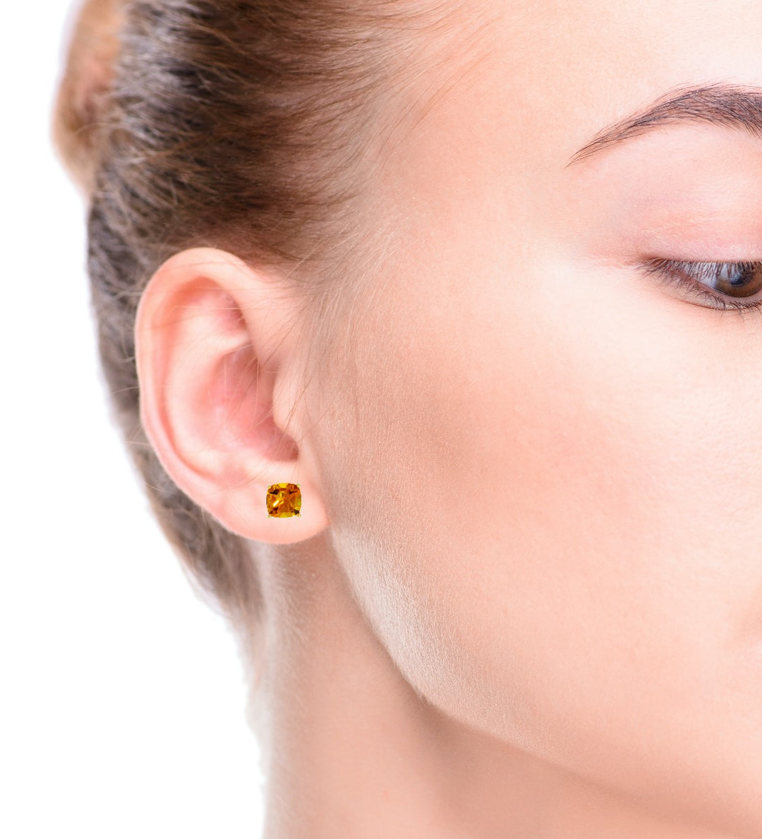 Citrine Stud Earrings 14K Yellow Gold 2.36CTW