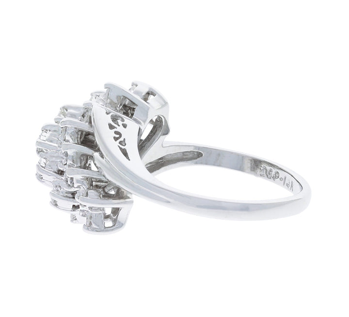Cluster Diamond Ring 14K White Gold .57 CTW