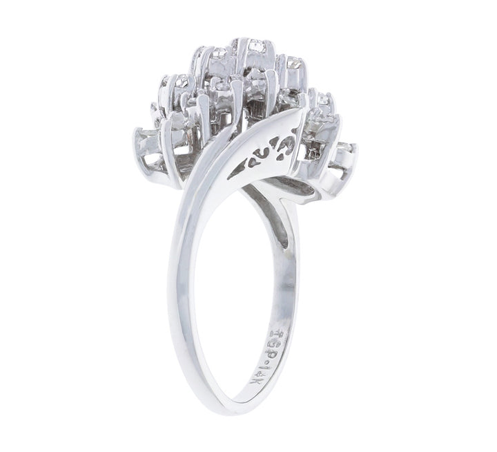 Cluster Diamond Ring 14K White Gold .57 CTW