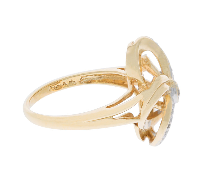 Interlocking Infinity Diamond Ring 10K Two Tone
