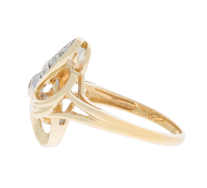 Interlocking Infinity Diamond Ring 10K Two Tone