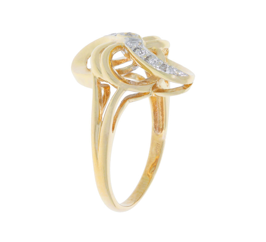Interlocking Infinity Diamond Ring 10K Two Tone