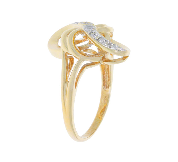 Interlocking Infinity Diamond Ring 10K Two Tone