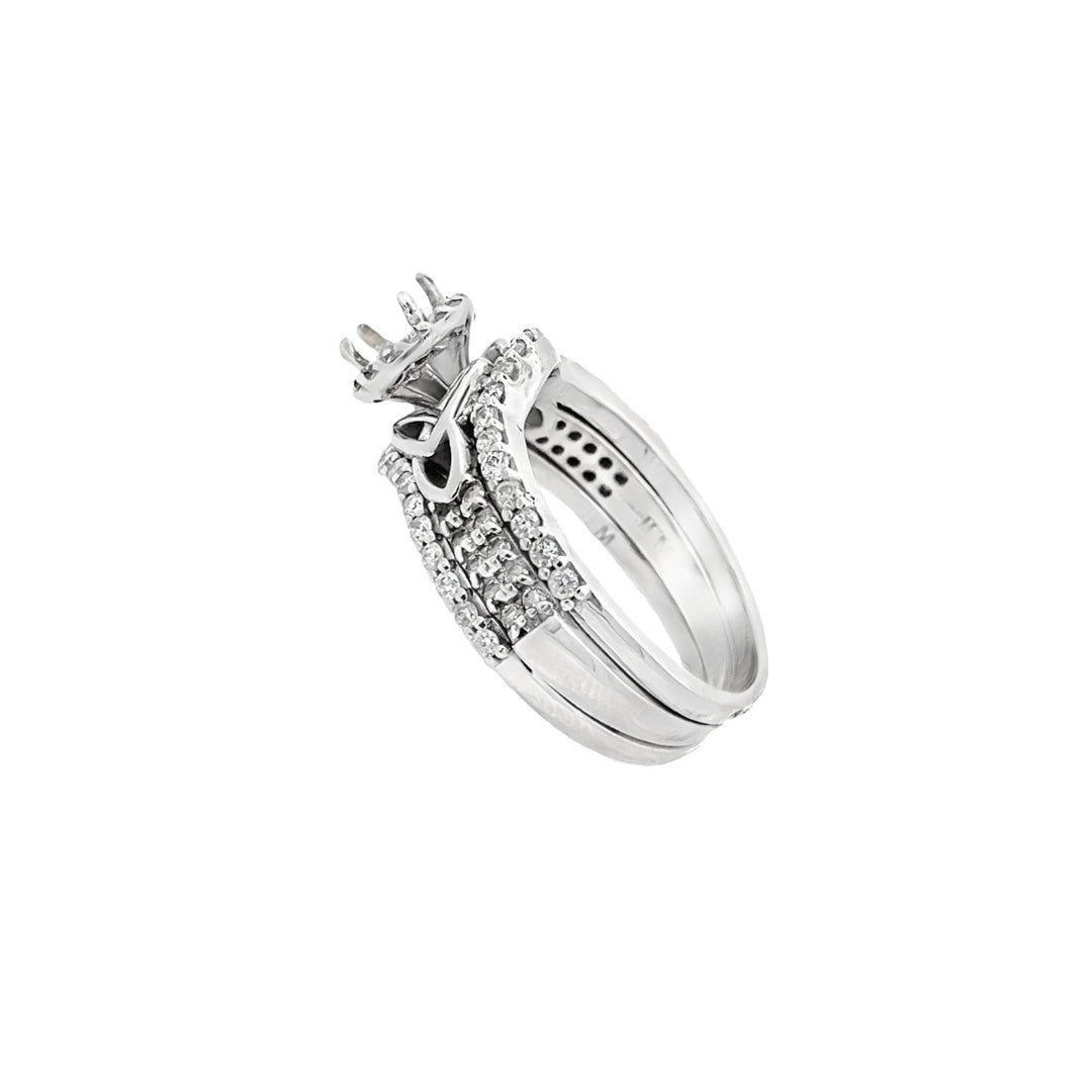 Vintage Diamond Setting Ring 14K White Gold .40 CTW