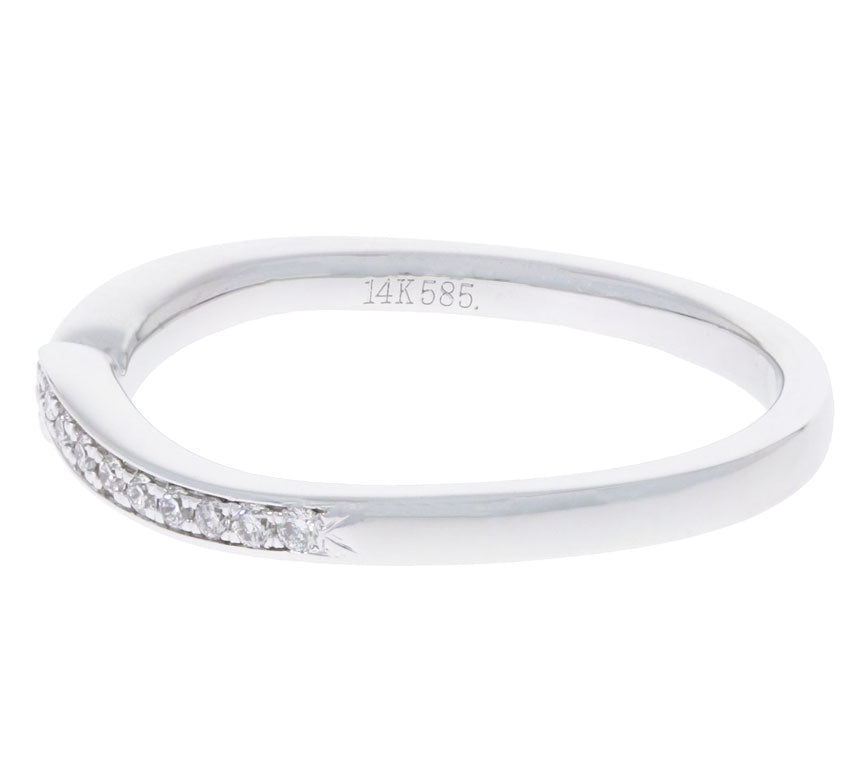 Diamond Wedding Band 14K White Gold .11 CTW