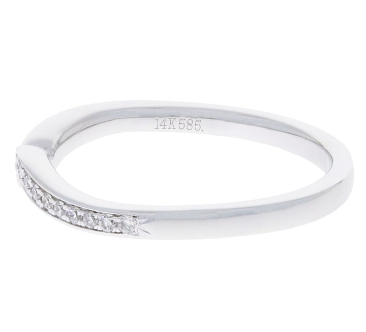 Diamond Wedding Band 14K White Gold .11 CTW
