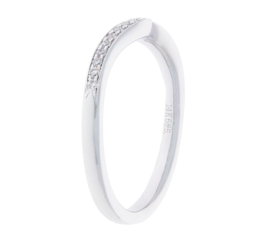 Diamond Wedding Band 14K White Gold .11 CTW