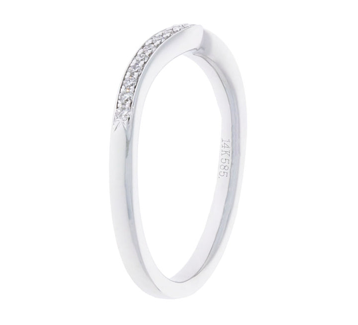 Diamond Wedding Band 14K White Gold .11 CTW