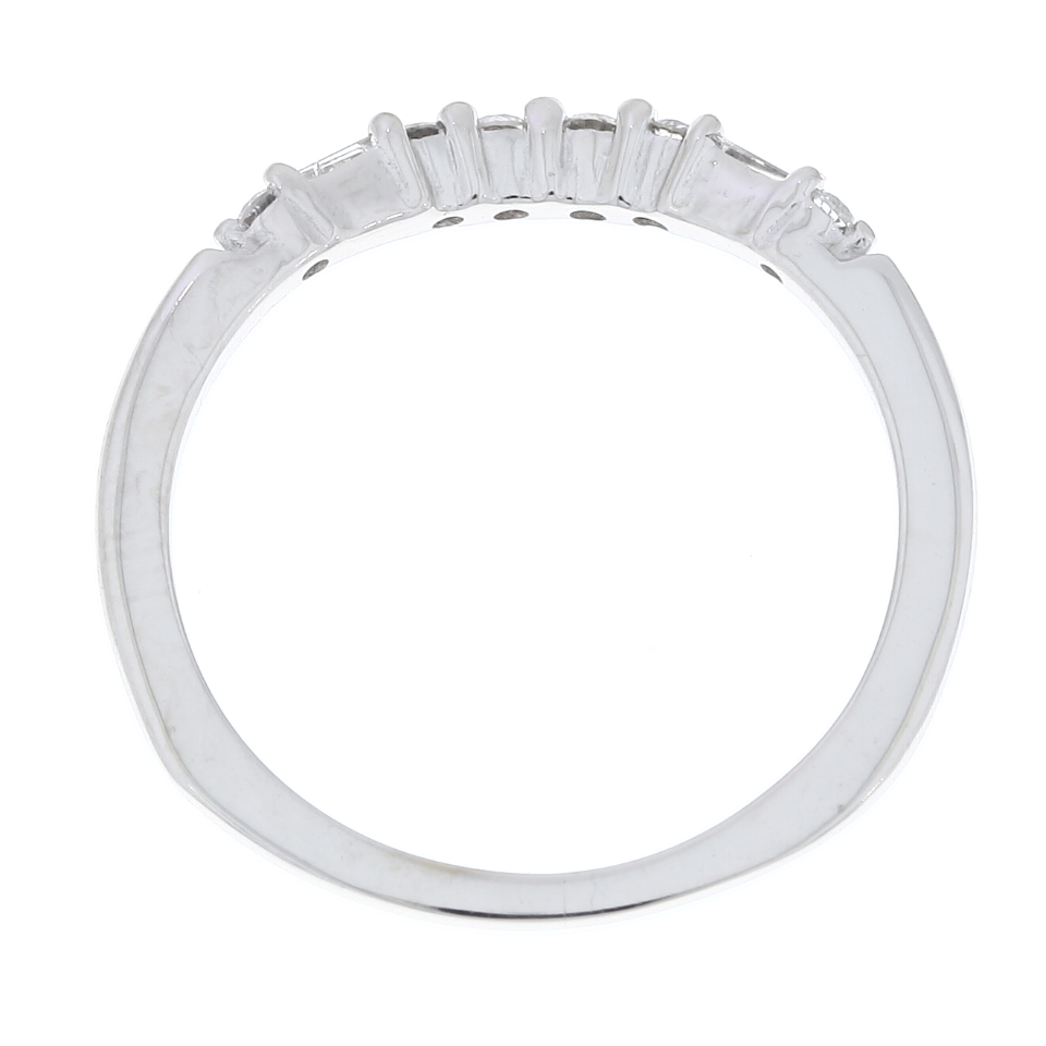Curved Diamond Wedding Band 14K White Gold