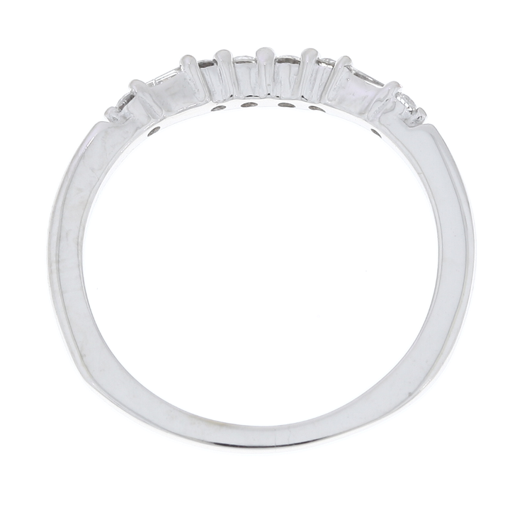 Curved Diamond Wedding Band 14K White Gold