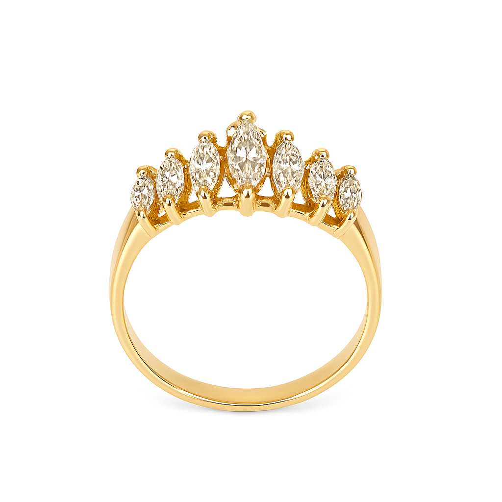 Marquise Diamond Band 14K Yellow Gold .48CTW