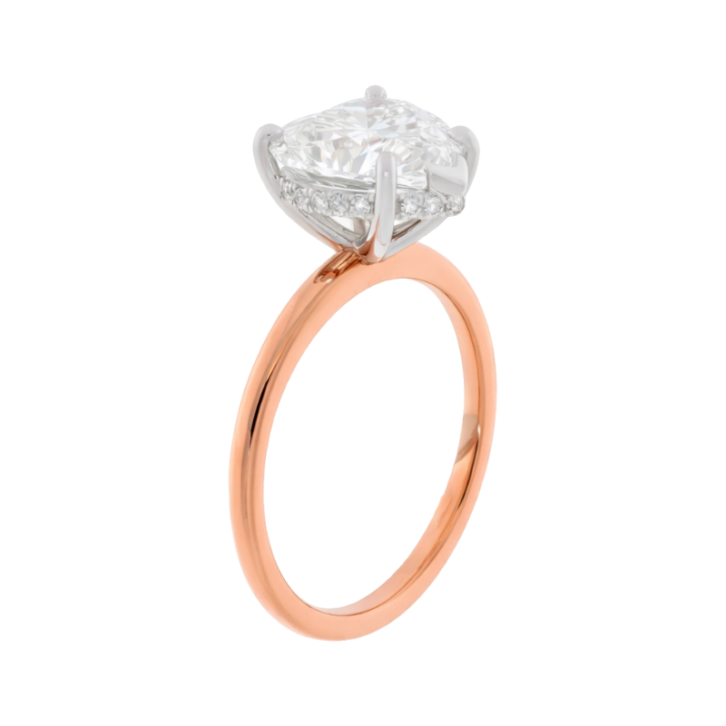 Covenant Hidden Halo Oval Engagement Ring 14K Two Tone