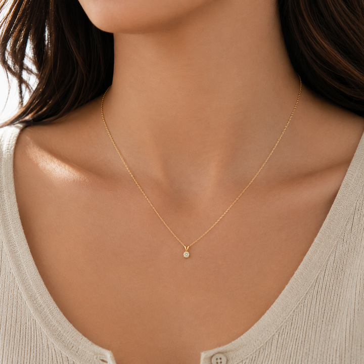Petite Diamond Pendant 0.12CT 14K Yellow Gold