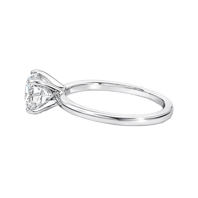 Isleana Solitaire 1CT Round Certified Natural Diamond Ring 14K White Gold