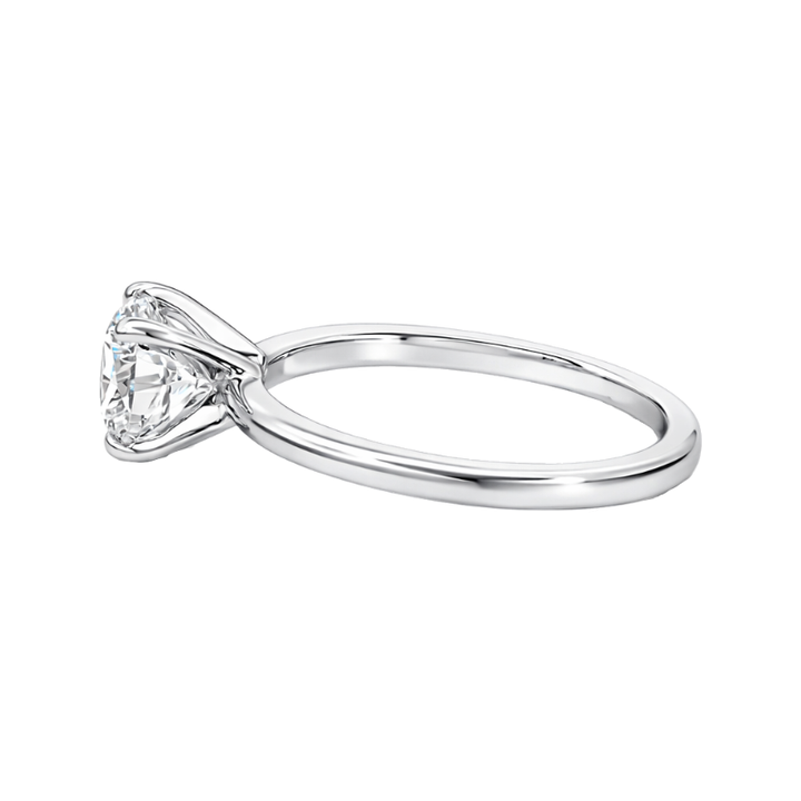 Isleana Solitaire 1CT Round Certified Natural Diamond Ring 14K White Gold