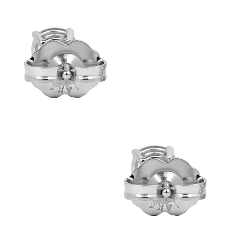 Round Natural .50CTW Diamond Stud Earrings 14K White Gold