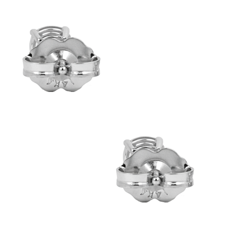 Round Natural .50CTW Diamond Stud Earrings 14K White Gold
