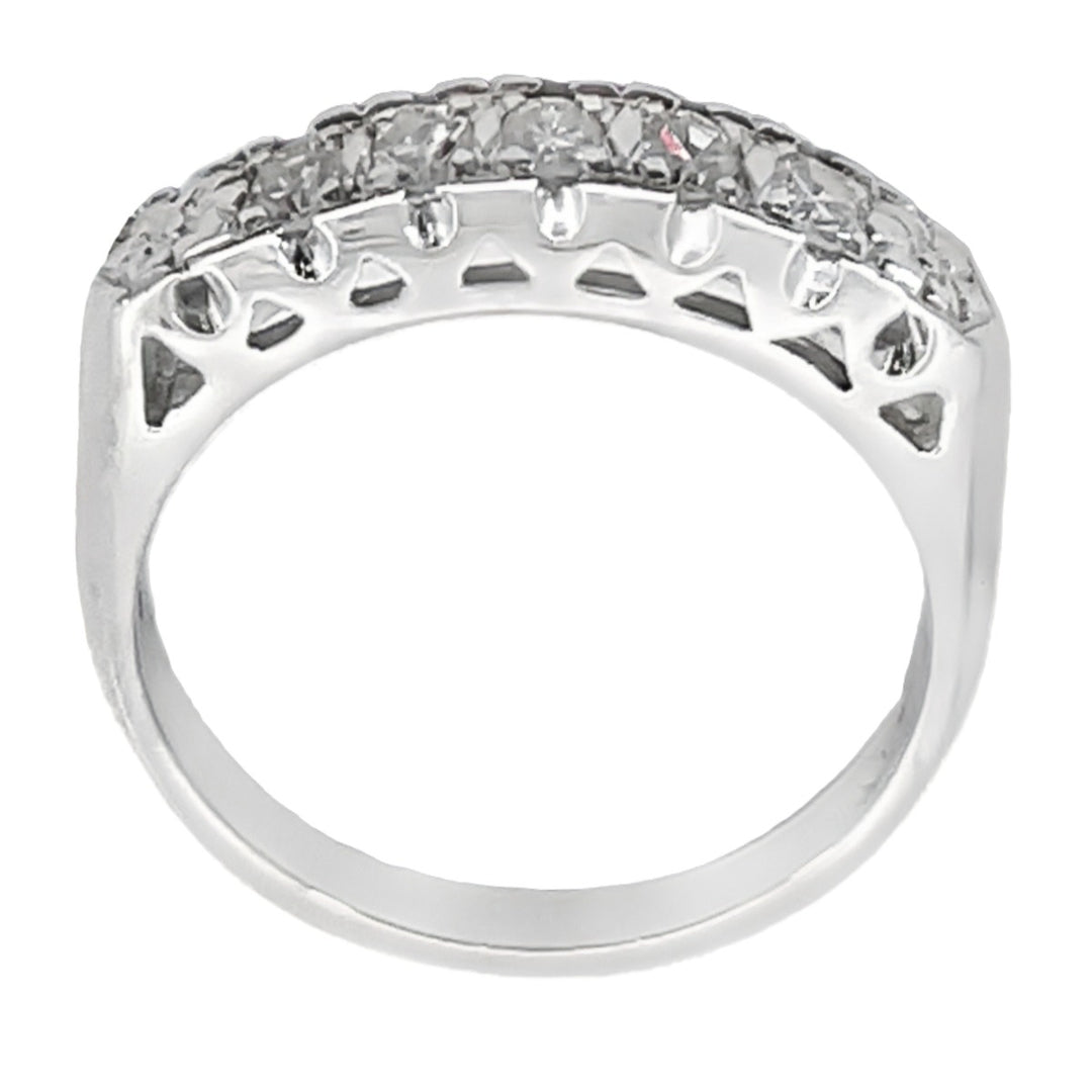 Vintage Diamond Band 14K White Gold .15 CTW